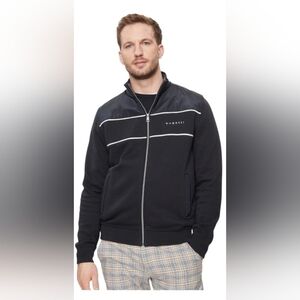 Bugatti Authentic Jacket Nylon/Knit Cotton Zipper Fitted Black  size L